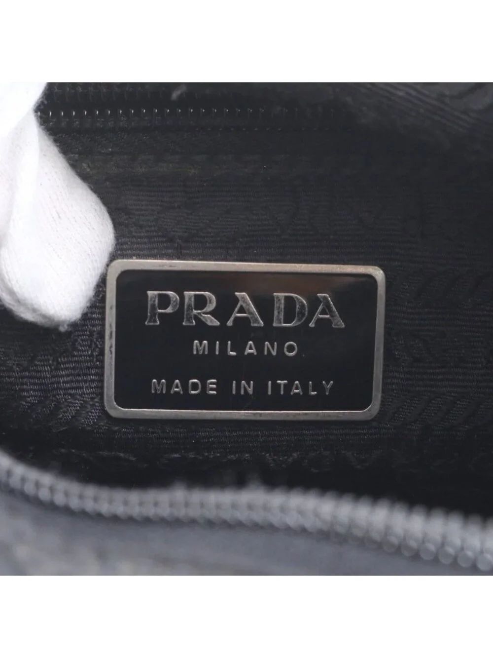 Prada Tessuto Nylon Triangle Logo Leather Shoulder Bag Crossbody Messenger